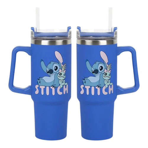 Lilo & Stitch - Blue Stitch 900ml Insulated Cup and Straw - Image 2