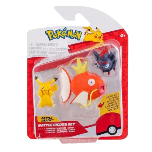 Pokemon - Pikachu, Magikarp & Zorua Battle Figure Set