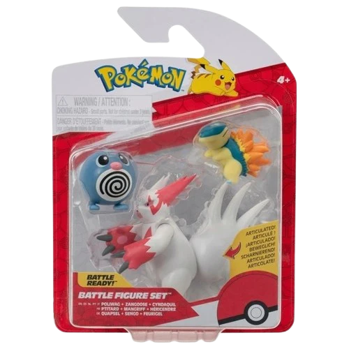 Pokemon - Poliwag, Zangoose & Cyndaquil Battle Figure Set