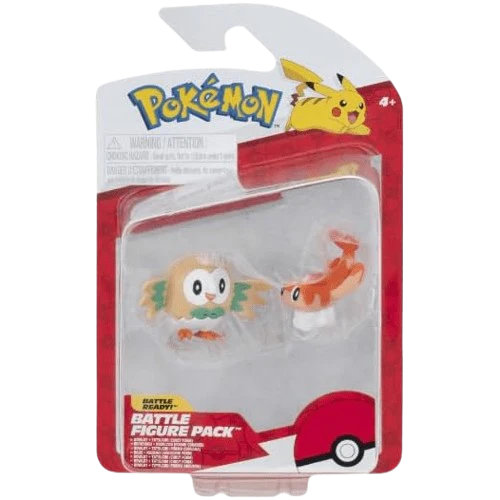 Pokemon - Rowlet & Tatsugiri Battle Figure Set