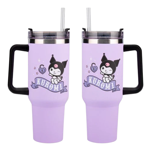 Sanrio - Kuromi 900ml Insulated Cup and Straw - Image 2