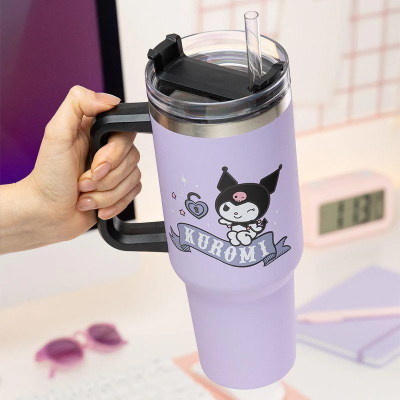 Sanrio - Kuromi 900ml Insulated Cup and Straw - Image 3