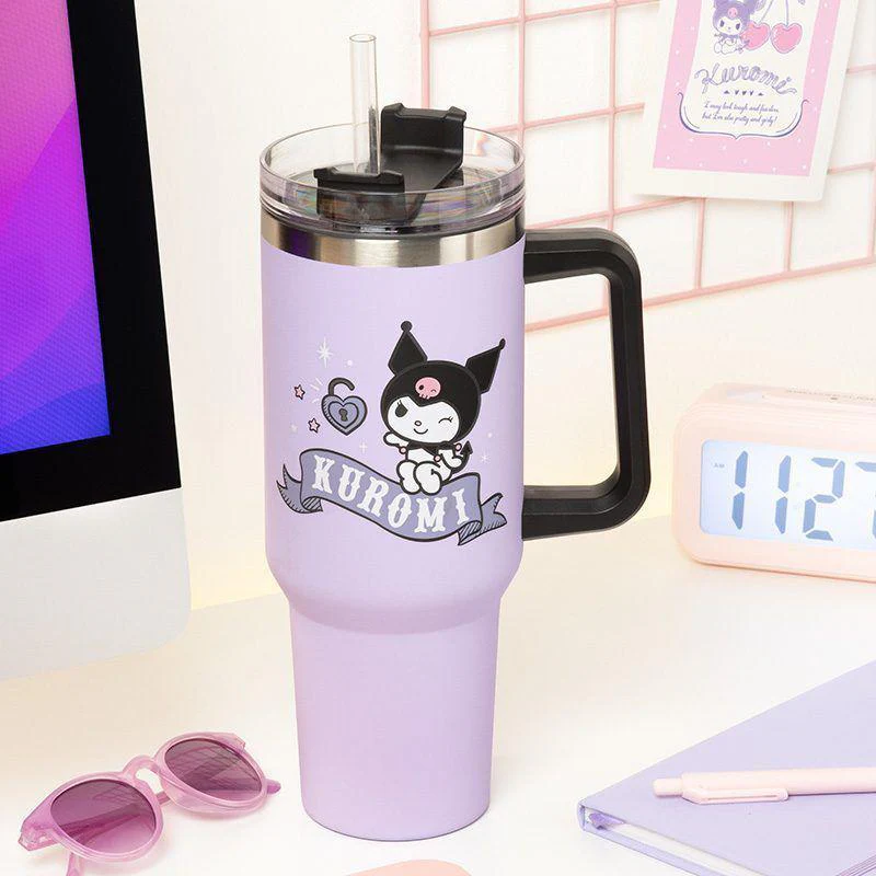 Sanrio - Kuromi 900ml Insulated Cup and Straw - Image 4