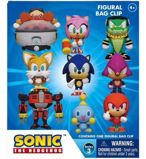 Sonic The Hedgehog - Series 3: 3D Character Bag Clip Blind Bag