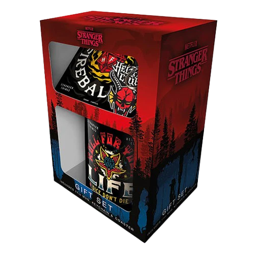 Stranger Things - Hellfire Mug, Coaster & Keychain Gift Set