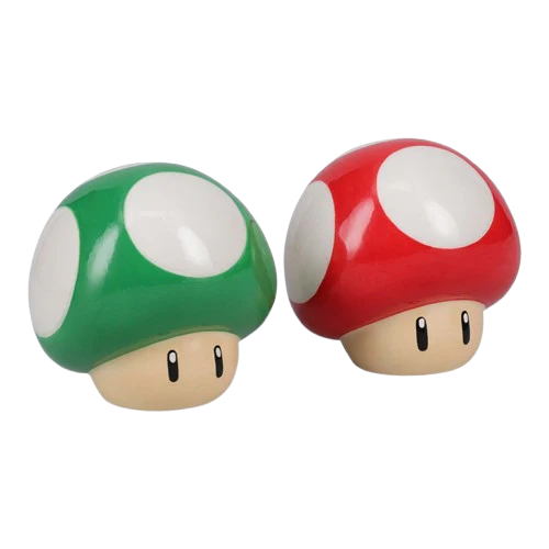 Super Mario - Mushroom Salt and Pepper Shakers
